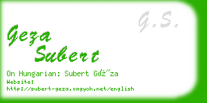 geza subert business card